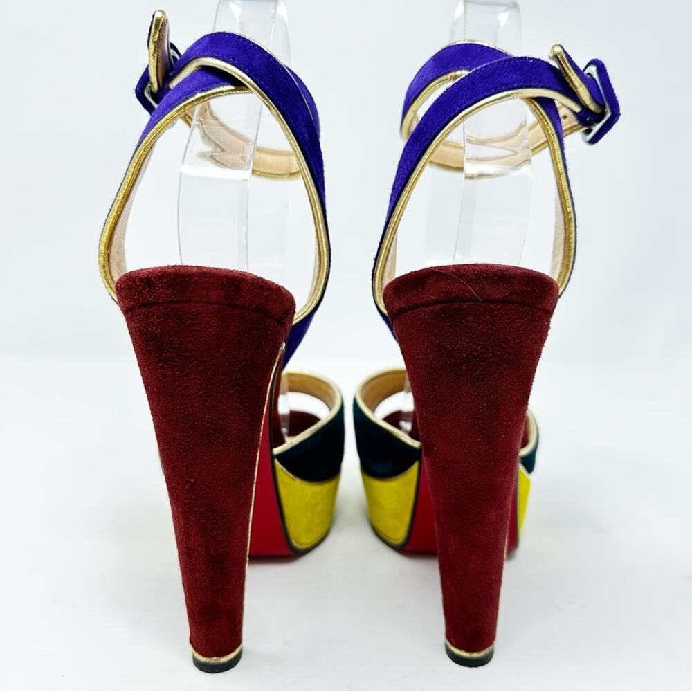 Christian Louboutin Louloudance Colorblock Platform Sandals Womens Size EU 37 - Picture 4 of 12
